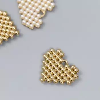 Декор для творчества металл "Жемчужное сердце" 1,9х1,7 см