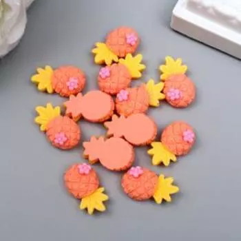 Декор для творчества пластик "Ананас с цветочком" набор 12 шт МИКС 2х1,2 см