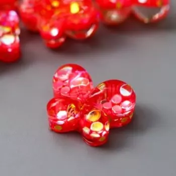 Декор для творчества пластик "Бабочка розовая" кристалл 1,4х1,1 см