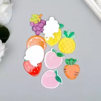Декор для творчества пластик "Фрукты" набор 10 шт МИКС 2х2,1 см