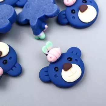 Декор для творчества пластик "Мишка с мушкой" набор 10 шт МИКС 2,3х2,1 см