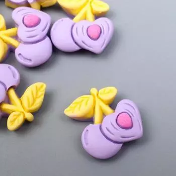 Декор для творчества пластик "Персик с половинкой" набор 12 шт МИКС 1,6х1,8 см