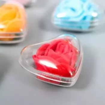 Декор для творчества пластик "Сердечко с розой" 2,8х1х3 см МИКС