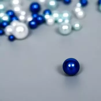 Декор для творчества пластик "Шарики. Глубокие воды. Ассорти" d=3-8 мм, набор 10 гр