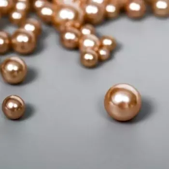 Декор для творчества пластик "Шарики. Кофе" d=3-8 мм, набор 10 гр