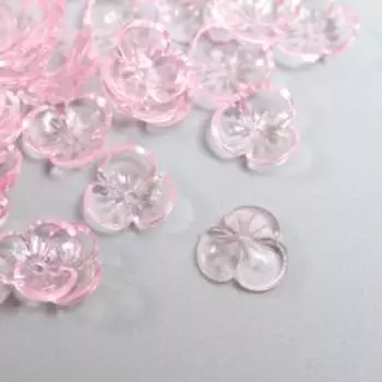 Бусины для творчества пластик "Шляпка для бусин" набор 50 шт прозрачный розовый 0,4х1х1 см