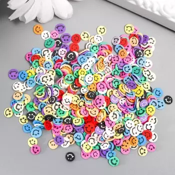 Декор для творчества пластик "Смайлы" 10 гр 0,6х0,6 см