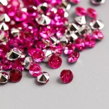 Декор для творчества пластик "Стразы алмаз. Малина" набор 200 шт d=0,4 см