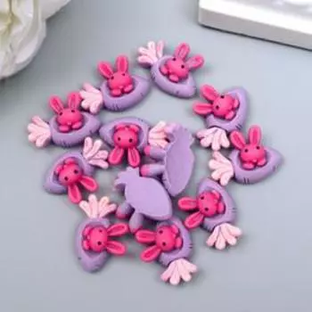 Декор для творчества пластик "Зайчик в морковке" набор 12 шт МИКС 1,5х2,1 см