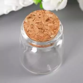 Баночка для хранения с пробкой, стекло, для творчества и декора 30 мл, 43.73.7 см