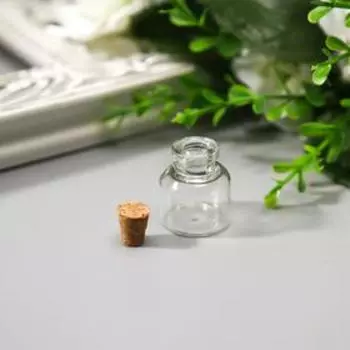 Баночка для хранения с пробкой, стекло, для творчества и декора, 3 мл, 2.52.22.2 см