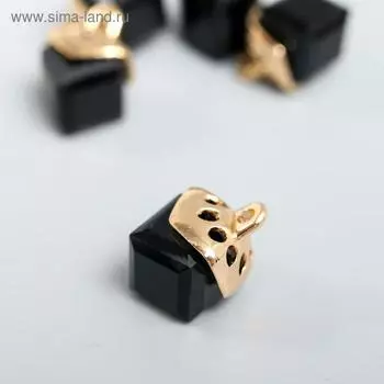 Декор для творчества стекло "Куб-кристалл" чёрный набор 5 шт 0,8х0,8 см