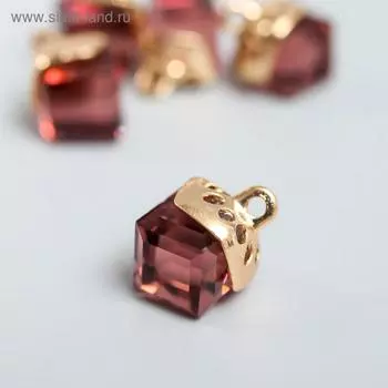 Декор для творчества стекло "Куб-кристалл" кофейный набор 5 шт 0,8х0,8 см