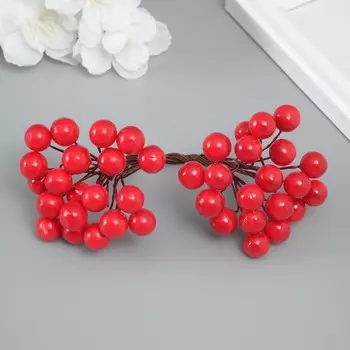 Декор для творчества "Ягоды" длина 1,2 см, красный