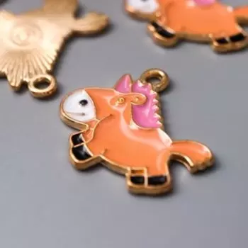 Декор металл для творчества "Единорожка" эмаль 2,2х2,4 см