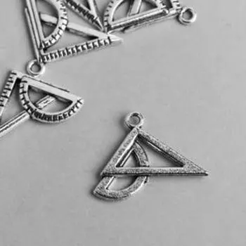 Декор металл для творчества "Линейки" серебро 8396 1,8х2,4 см