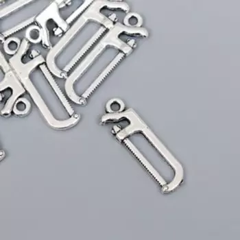 Декор металл для творчества "Пила" серебро 5787 2,5х0,6 см