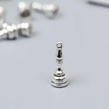 Декор металл для творчества "Шахматная фигура - Слон" серебро G165B825 2,1х0,8 см