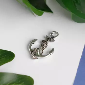 Металлический элемент, декоративная подвеска «Арт Узор. Якорь», 2.81.8 см