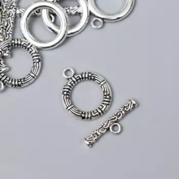 Декор металл для творчества замочек "Греческий орнамент кольцо" серебро 2065M016 2,3х0,7 см 700644