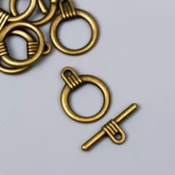 Декор металл для творчества замочек "Скрепка на кольце" бронза 2926M016 2х1,6 см