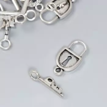 Металлический элемент, декоративная подвеска «Арт Узор. Замочек и ключик», 21.8 см