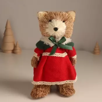 Фигурка новогодняя «Мишутка в платье», 101021 см