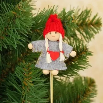 Декор на палочке «Куколка с сердечком»