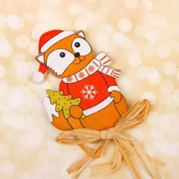 Декор на палочке «Лисичка с ёлочкой»