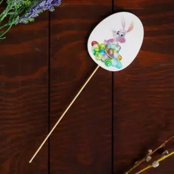 Декор на палочке «Пасхальный зайка» 0,3×8×30 см