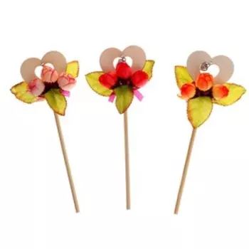 Декор на палочке «Сердце», цвет МИКС