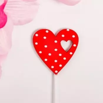 Декор на палочке «Сердечко» 0.4×4.8×25 см