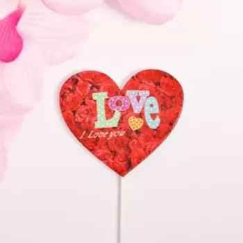 Декор на палочке «Сердечко» 0.4×6×25 см