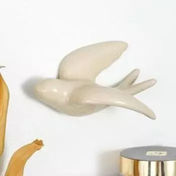 Декор настенный керамика "Белая ласточка" 7,5х6х10 см