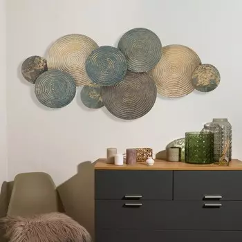 Декор настенный металл "Плетение" голубые оттенки 56,5х7х114 см