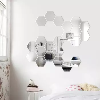 Набор наклеек интерьерных TAKE IT EASY «Соты», 21 шт., зеркальные, декор настенный, 87 см