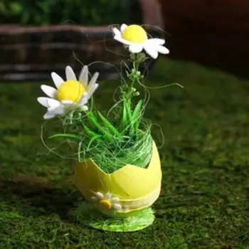 Декор пасхальный "Подснежники в яйце" МИКС 7х5х5 см