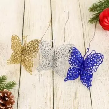 Декор "Перелив" бабочка-сетка 7*20 см, микс