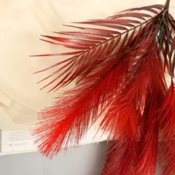 Декор "Перо и пальма" 72 см, красный