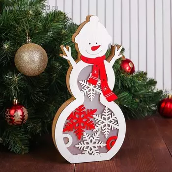 Декор новогодний с подсветкой «Большой снеговик»