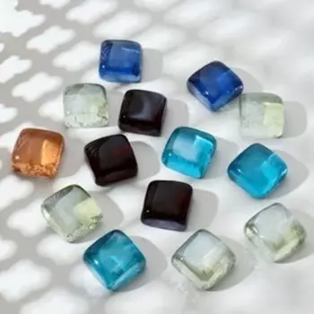 Декор стекло (250 гр) 2,3х2,3см льдинки, микс