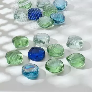 Декор «Ракушка», 250 г, 16 шт., стекло, МИКС