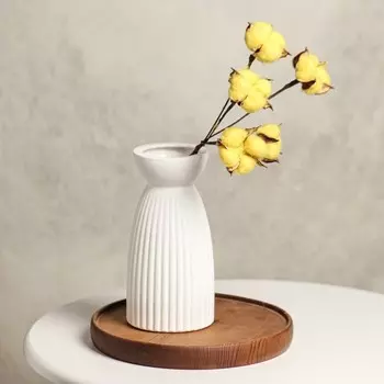 Декор сухоцвет "Хлопок" d-5 см, 30 см, желтый набор 5 шт