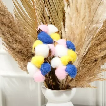 Декор сухоцвет "Хлопок" d-5 см, 30 см, микс