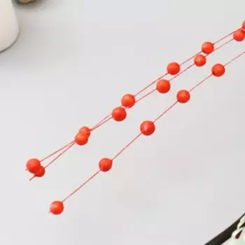 Декор тинги "Красные горошины" 150 см (цена за 1шт) микс