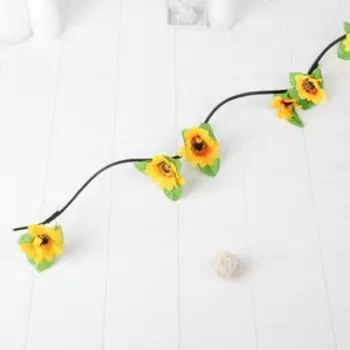 Декор тинги "Подсолнухи" 150 см (фасовка 5 шт, цена за 1шт), жёлтый