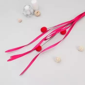 Декор тинги "Пушистые шарики и листья" 160 см (цена за 1шт), микс