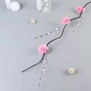 Декор тинги "Роза декорированная плоская" 150 см (фасовка 5 шт, цена за 1шт) микс