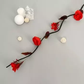 Декор тинги "Розы с колокольчиками" 150 см (фасовка 5 шт, цена за 1шт), микс