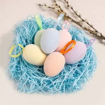 Декор "Яйцо с посыпкой" набор 6 шт яйцо 4,5х7 см, МИКС